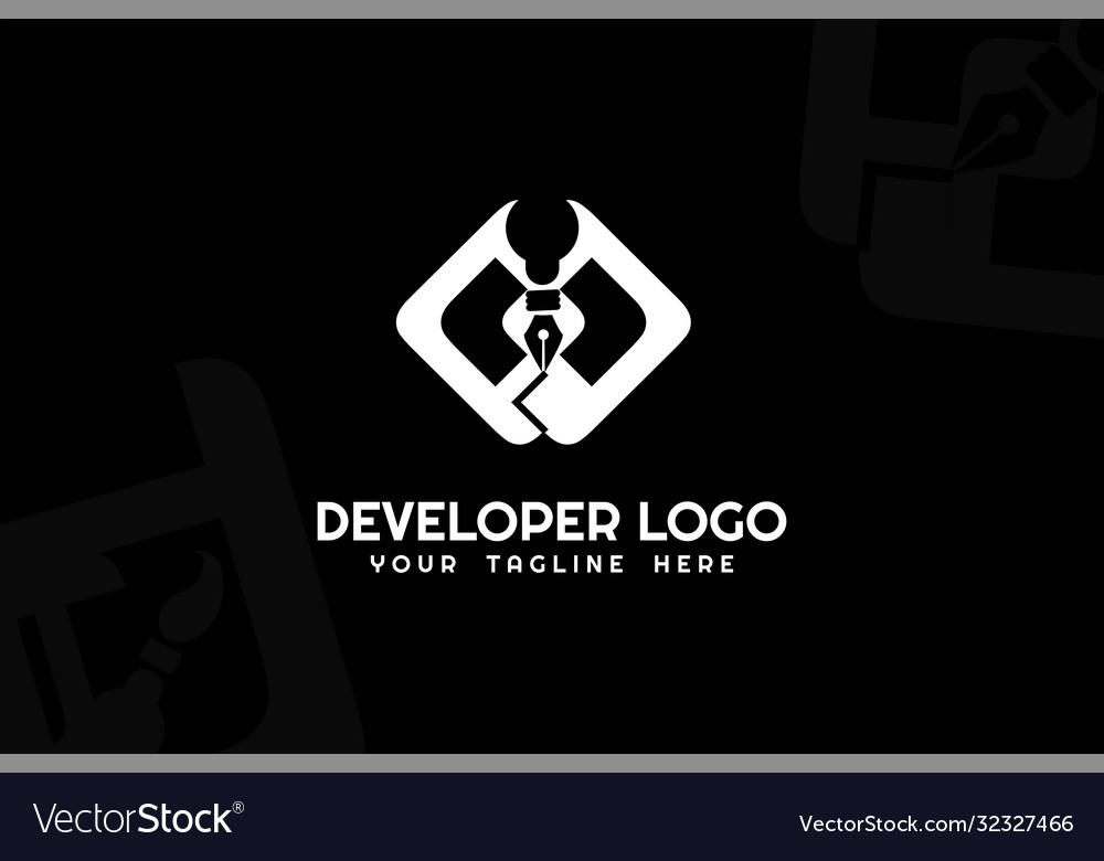 Isolated pen developer logogram template