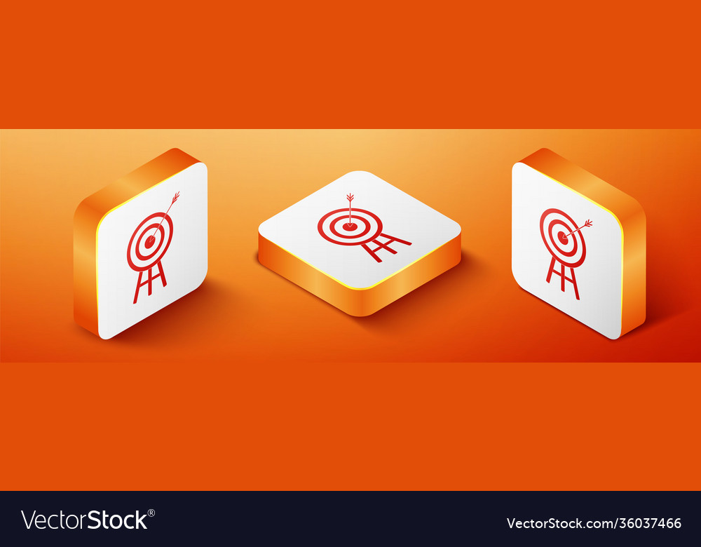 Isometric target with arrow icon isolated vector image Isometric target with arrow icon isolated