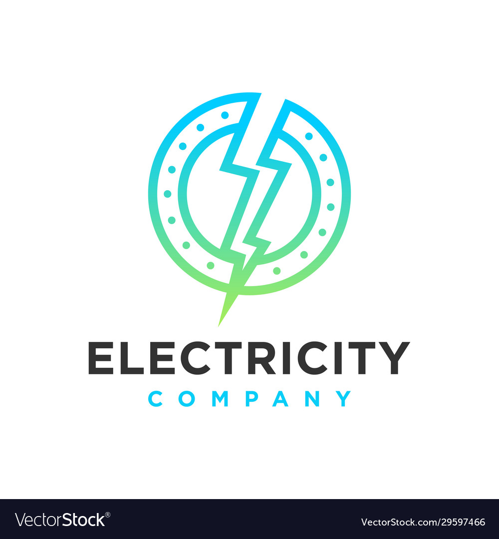 Logo design circle electric Royalty Free Vector Image