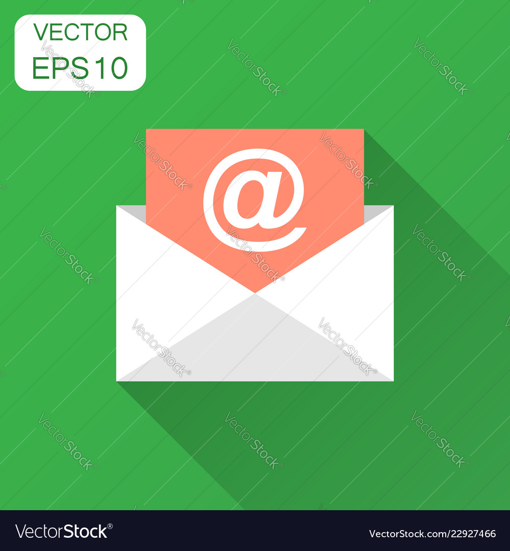 Mail envelope icon in flat style email message