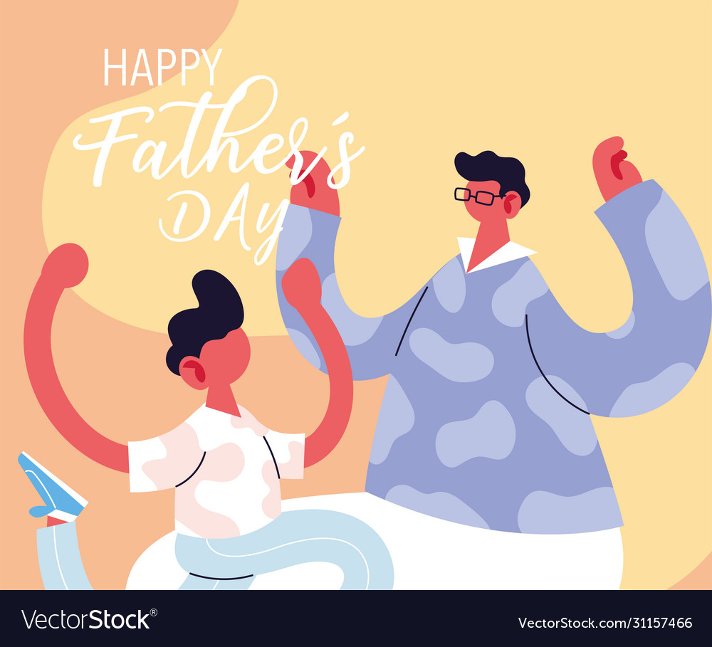 Man and son card happy father day