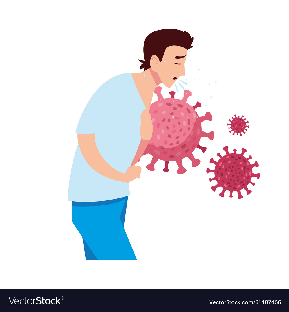 Man with dry cough feeling sick design Royalty Free Vector