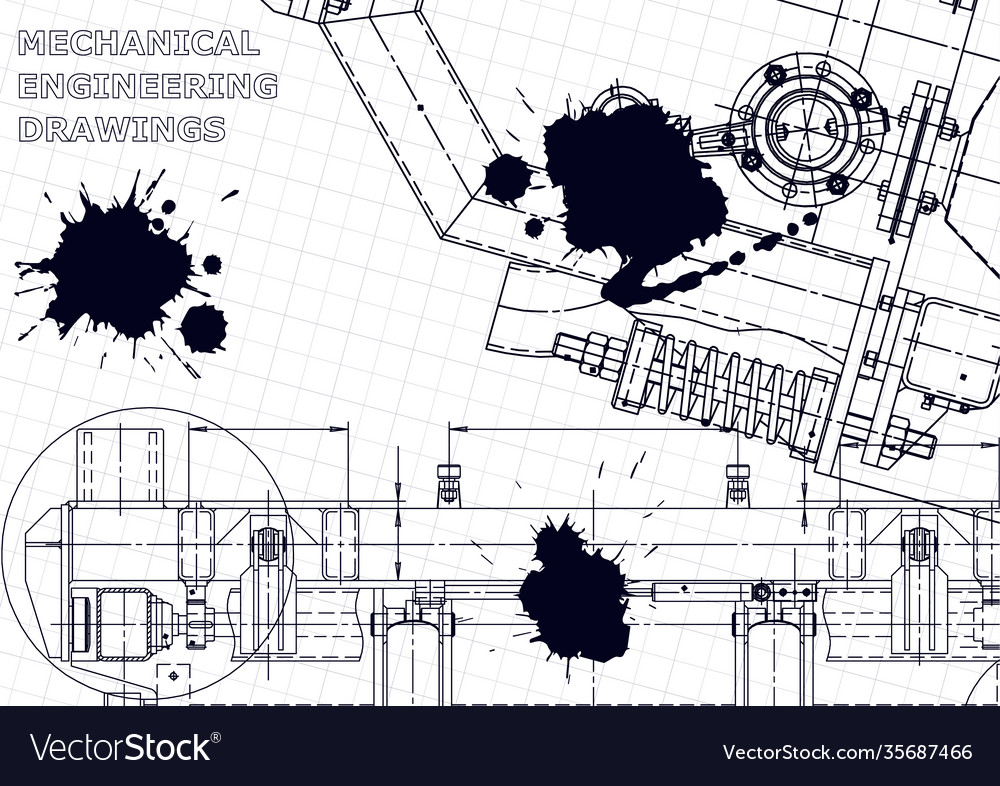 Mechanical instrument making technical black ink Vector Image