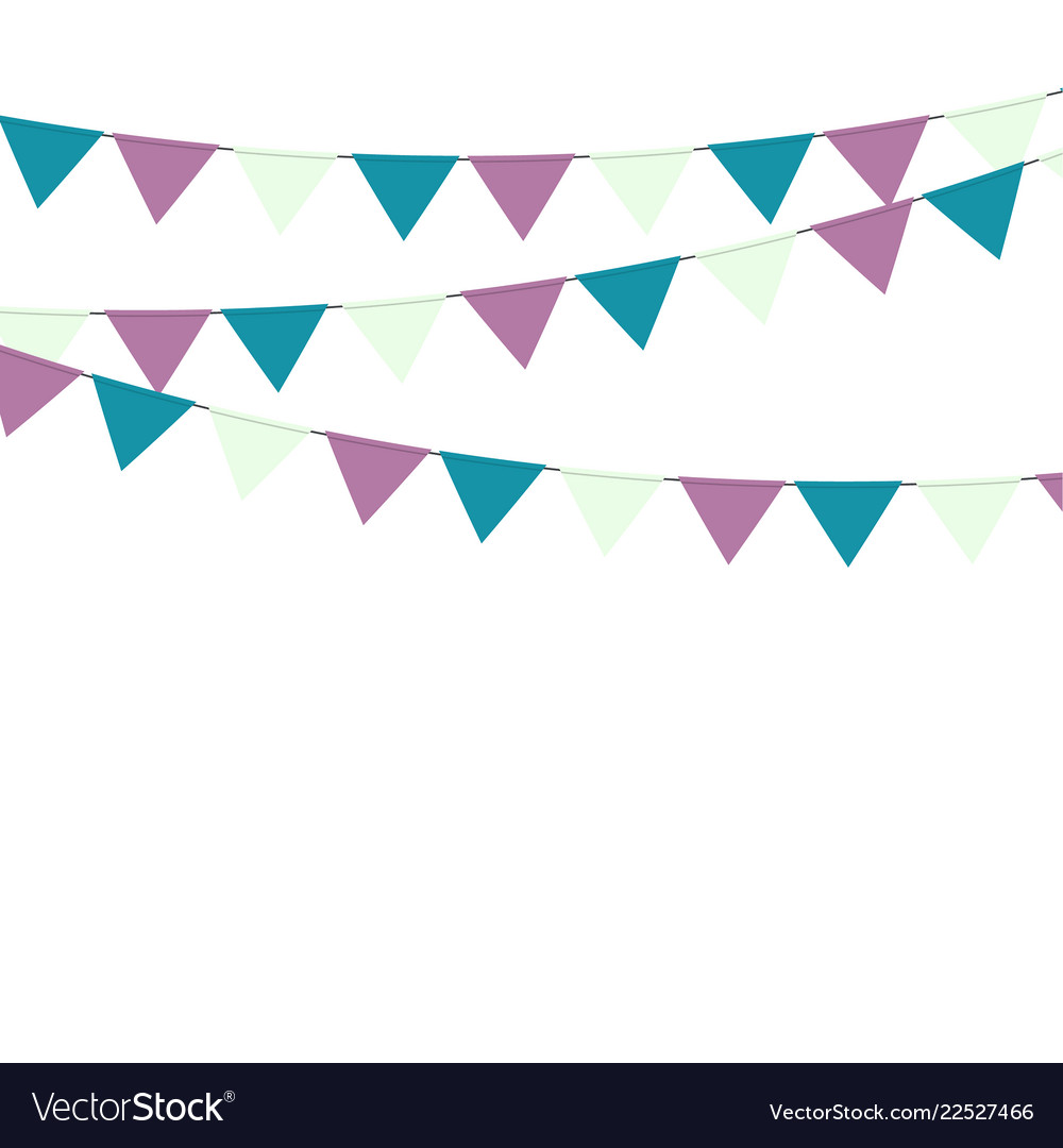 Multicolored bright buntings garlands Royalty Free Vector