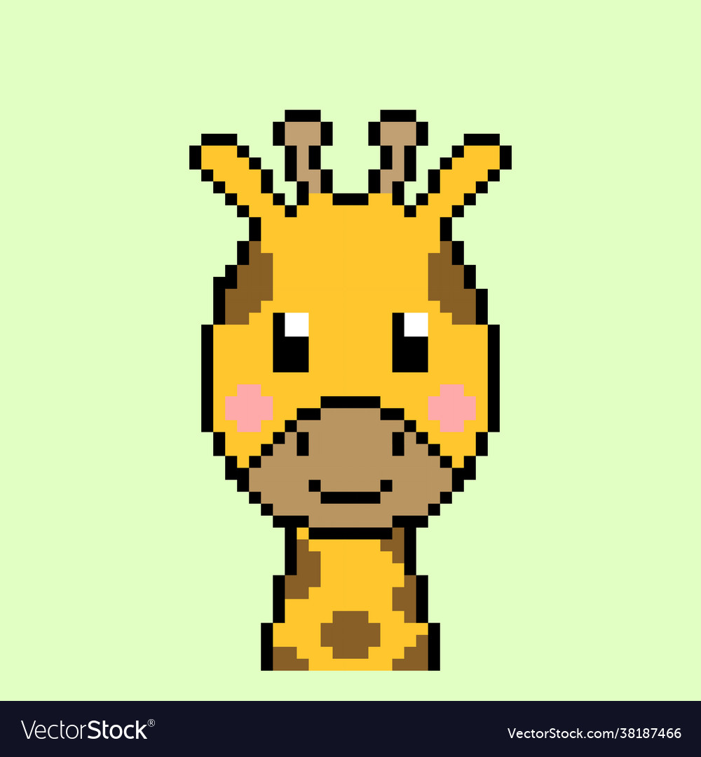 Pixel giraffe image for game assets