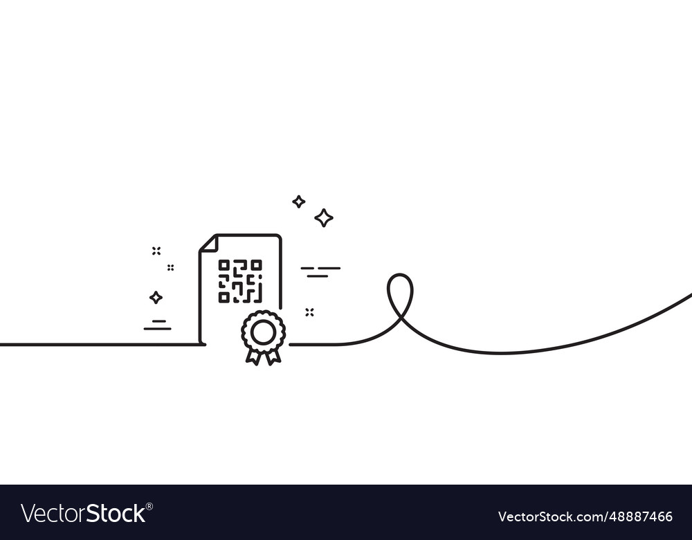 Qr code line icon scan barcode sign continuous Vector Image Qr code line icon scan barcode sign continuous