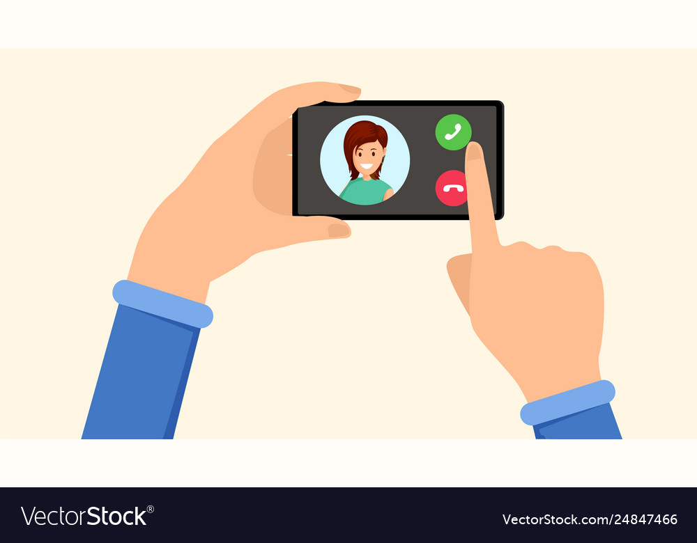 Ringing smartphone incoming call ui Vector Image Ringing smartphone incoming call ui