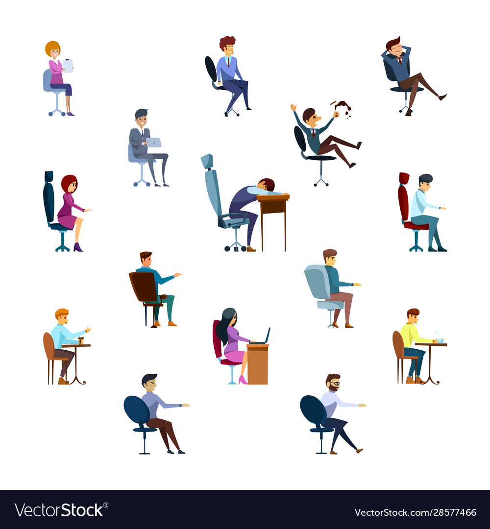 Set business characters in different poses