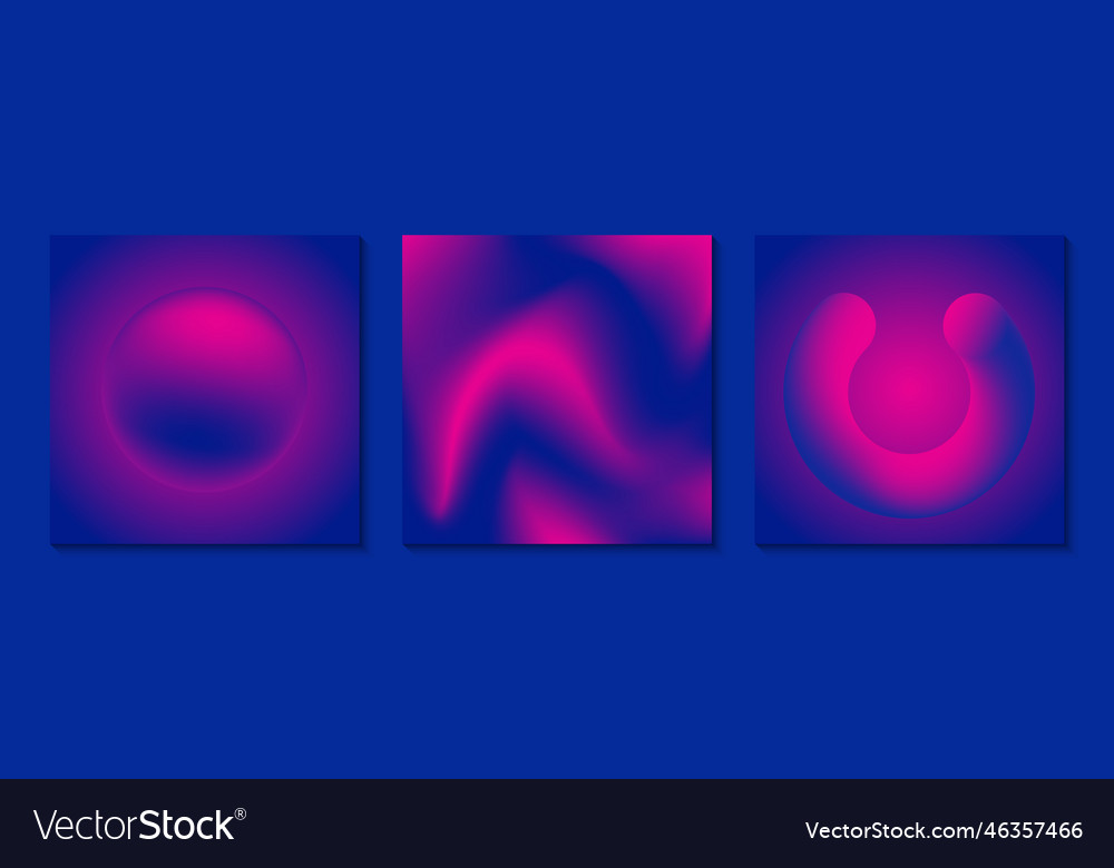 Set of templates with abstract gradient shapes vector image Set of templates with abstract gradient shapes