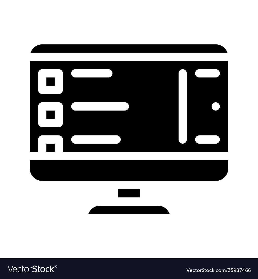 Software list operating system glyph icon vector image Software list operating system glyph icon