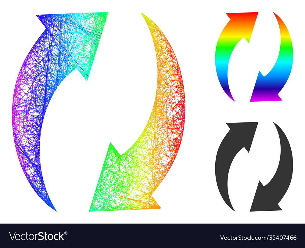 Spectral hatched gradient refresh icon vector image Spectral hatched gradient refresh icon