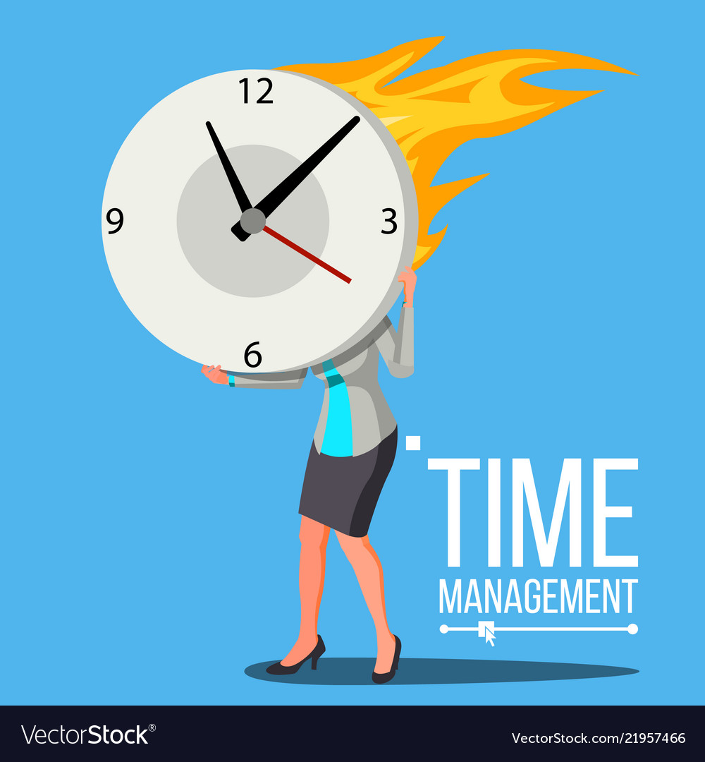 Time management woman free control Royalty Free Vector Image