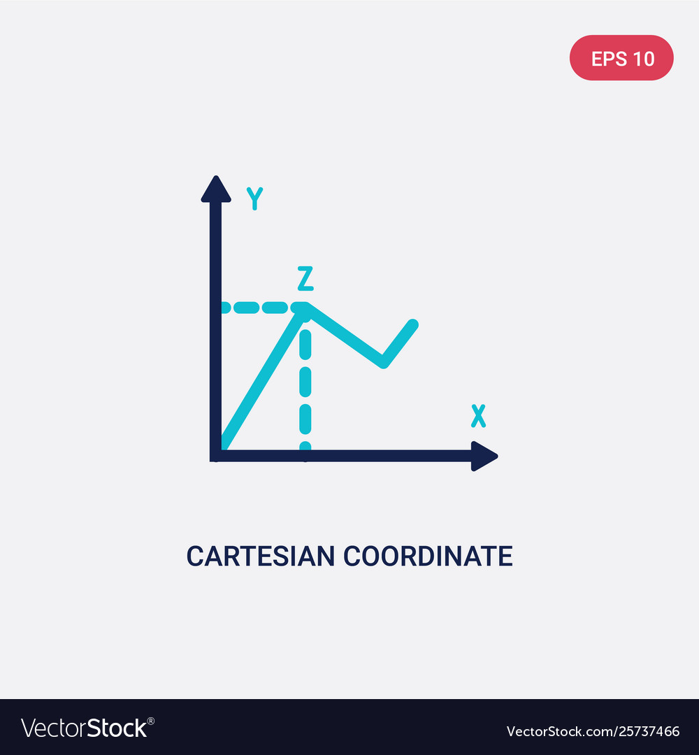 Two color cartesian coordinate system icon from