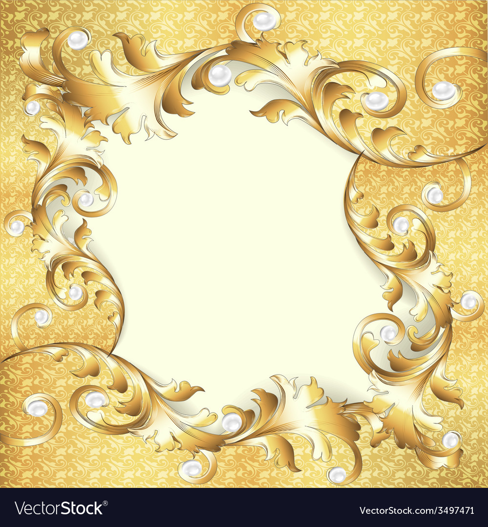 Background frame with gold ornaments