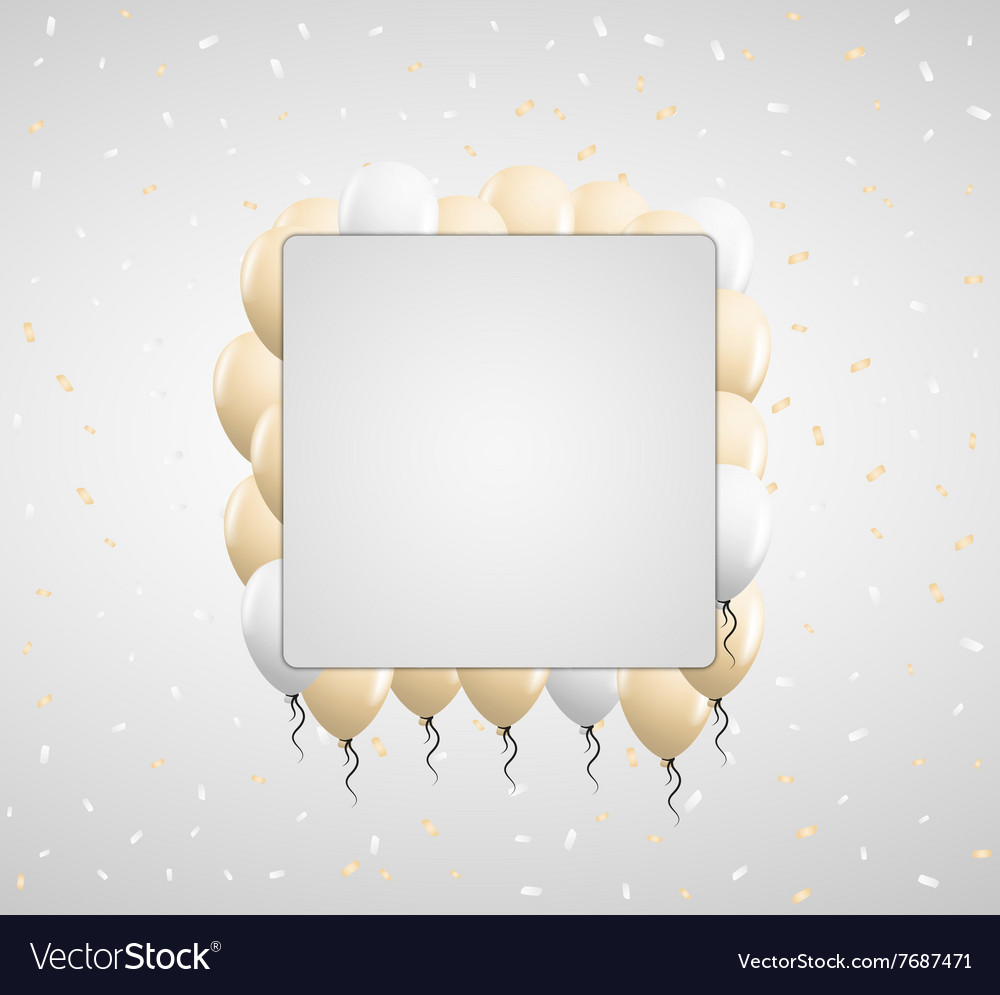 beige balloons and confetti