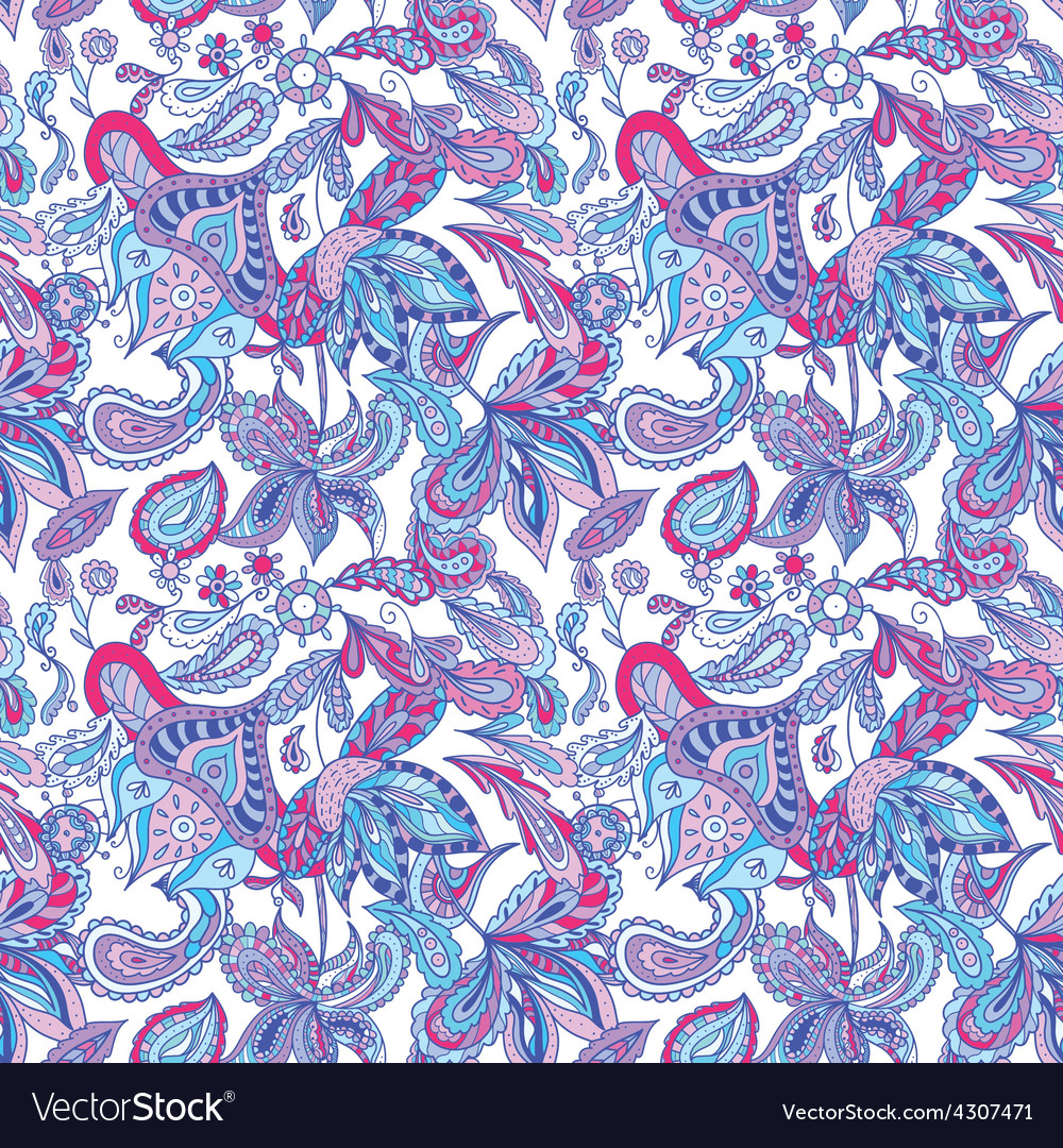 Blue and pink ethnic pattern Royalty Free Vector Image