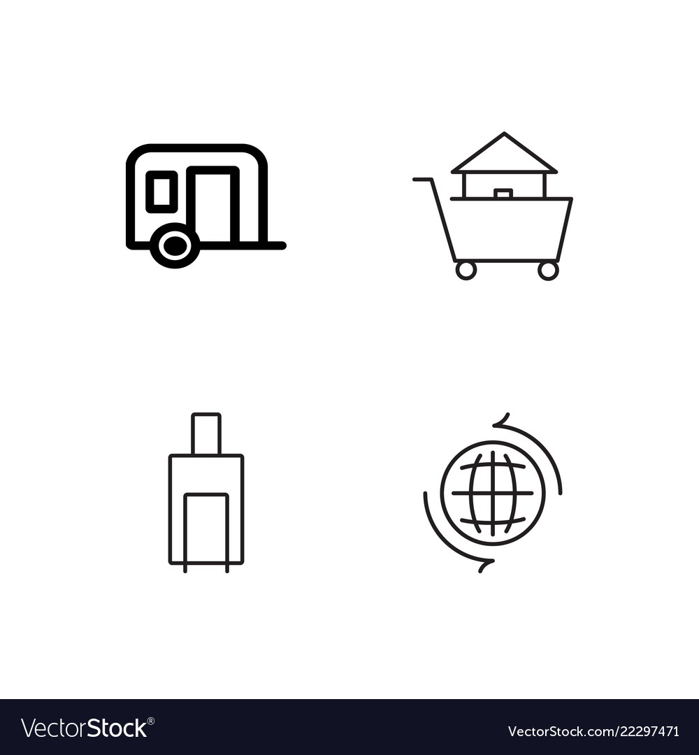 Business simple outlined icons set