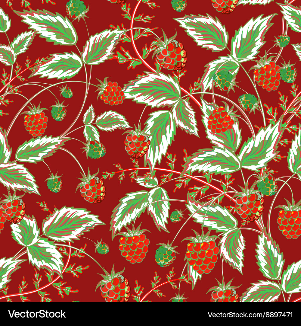 Subtle Raspberry Seem Less Pattern Colored raspberries seamless pattern seamless Vector Image