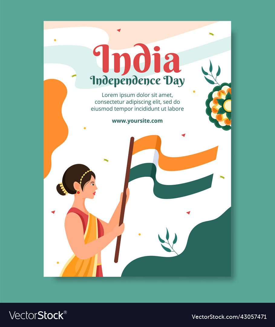 Indian independence day social media poster vector image Indian independence day social media poster