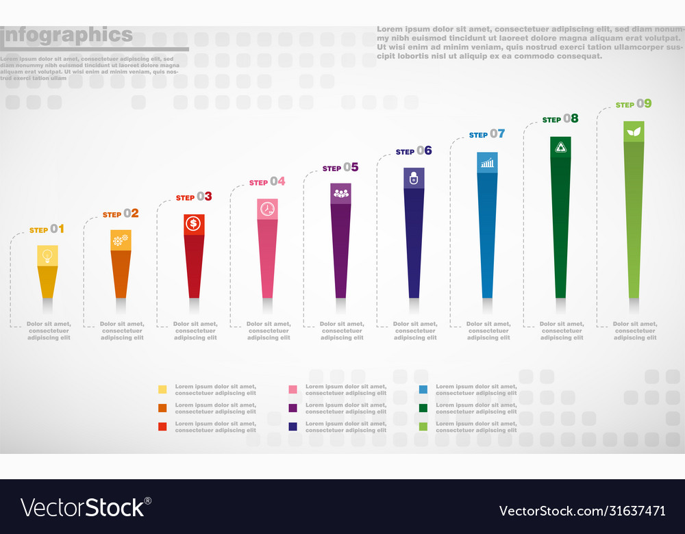 Infographics design and business marketing icons vector image Infographics design and business marketing icons