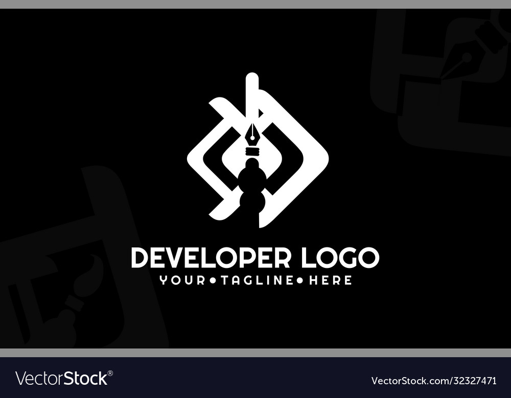 Isolated pen developer logogram template Vector Image Isolated pen developer logogram template