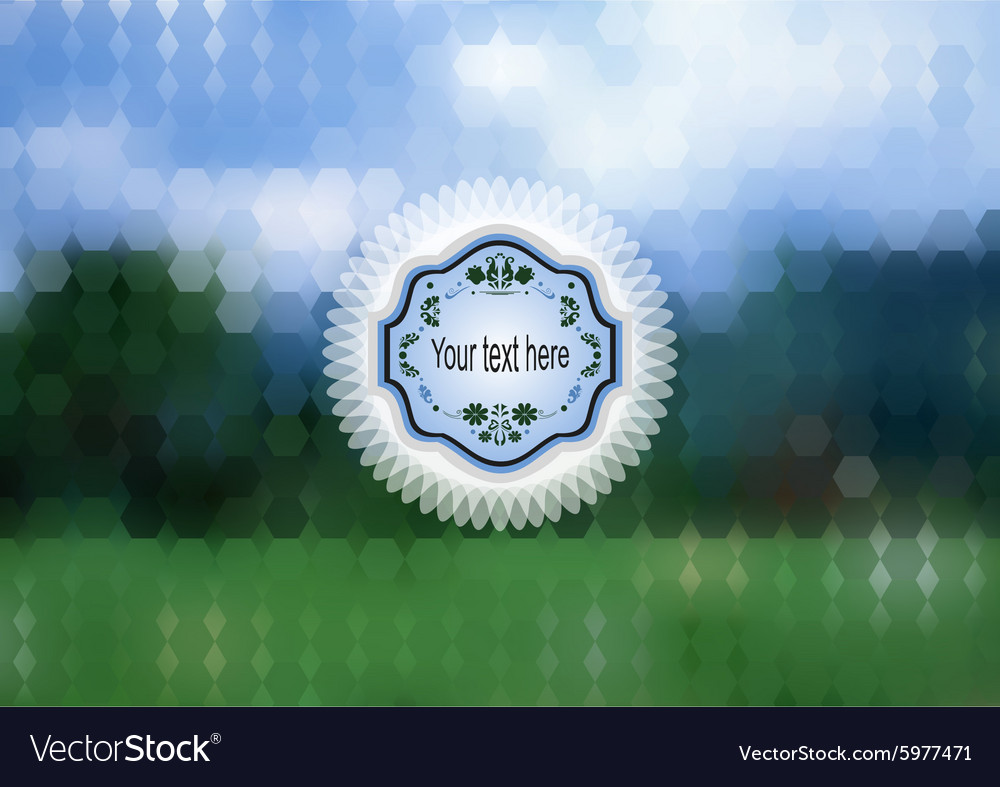 Label on abstract mosaic background
