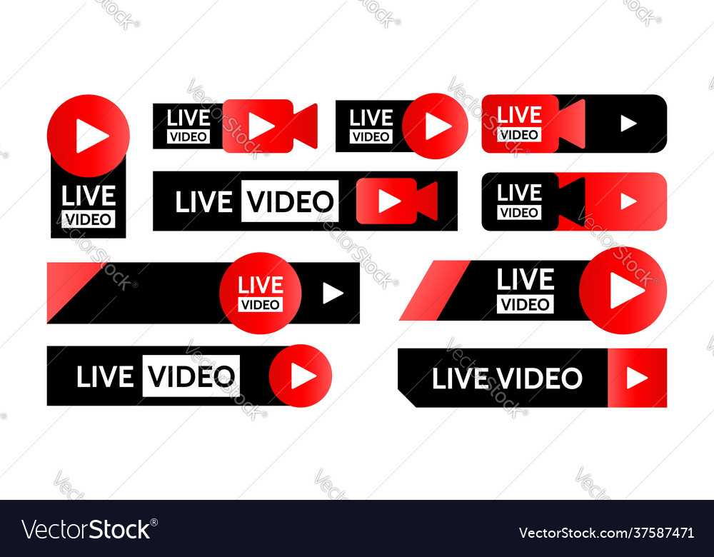 Live button play start interface design element