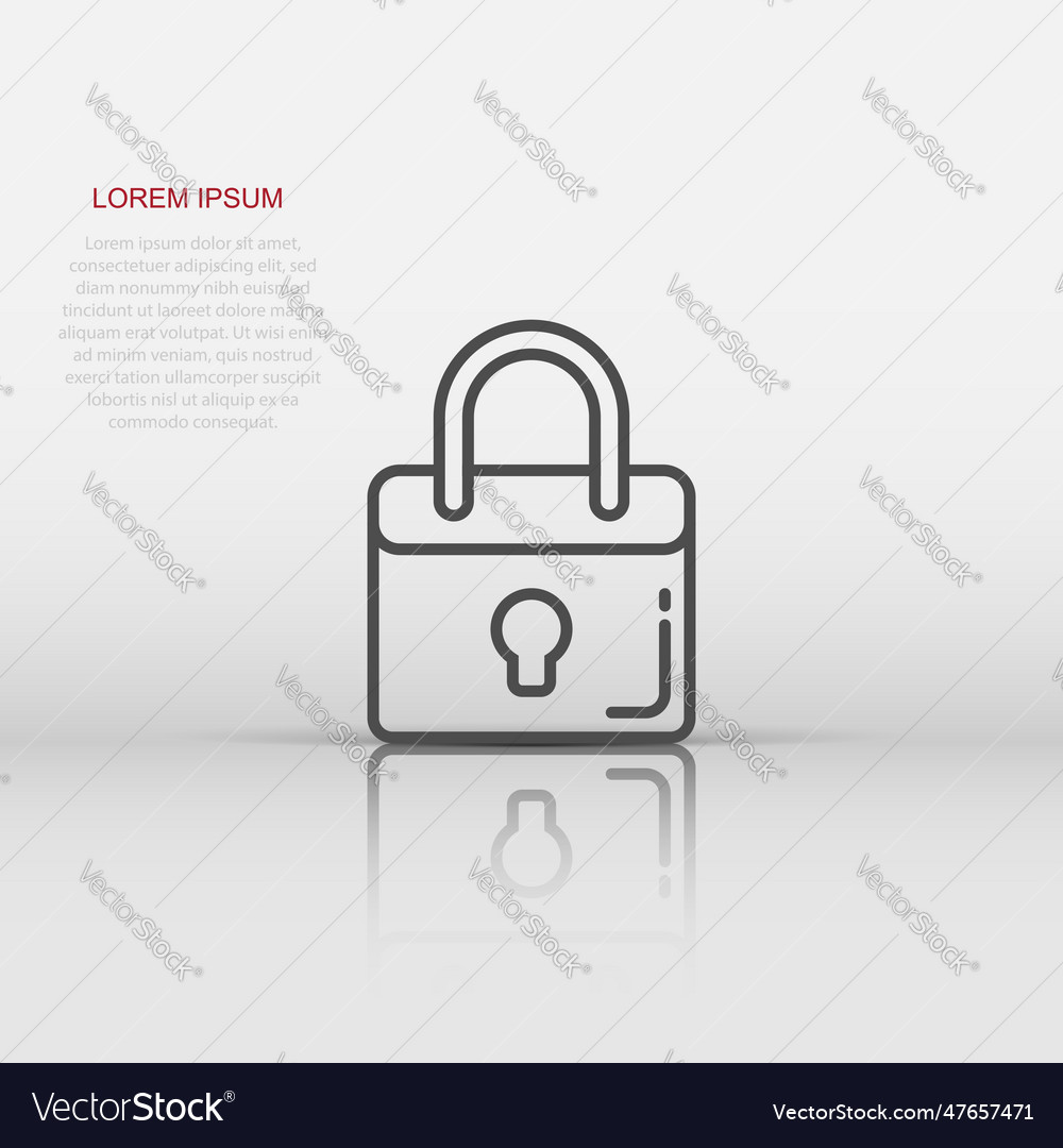 Locker icon in flat style padlock password