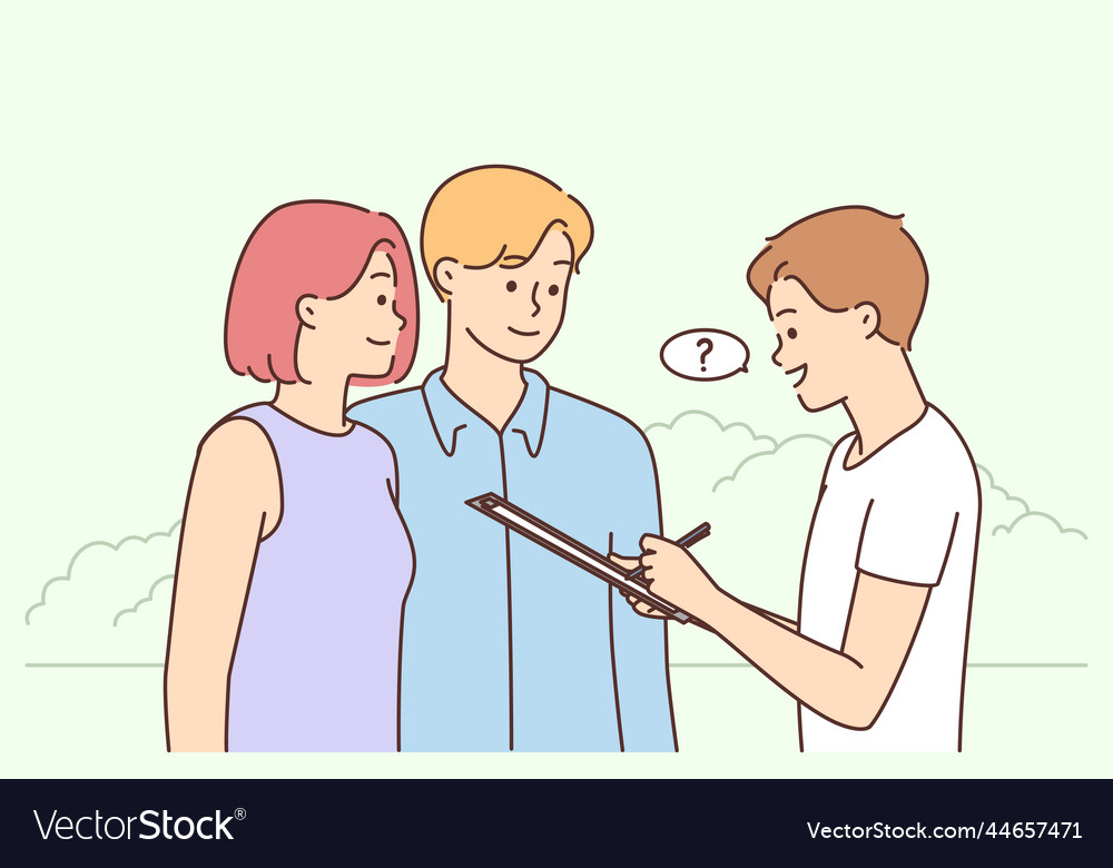 Man ask questions make poll outside