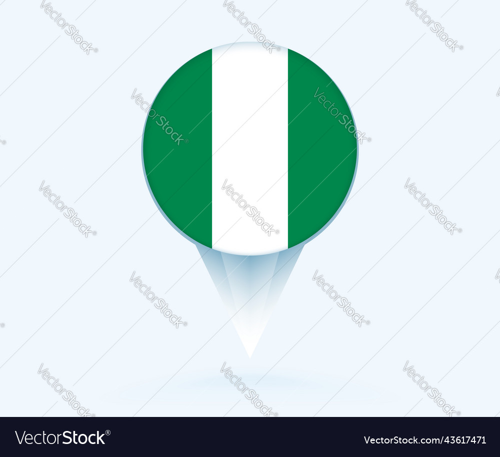 Map pointer with flag of nigeria