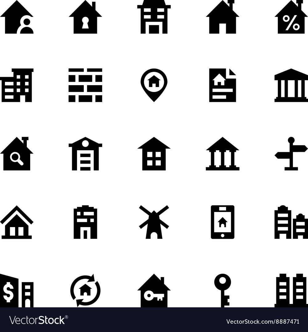 Real estate icons 1 Royalty Free Vector Image - VectorStock