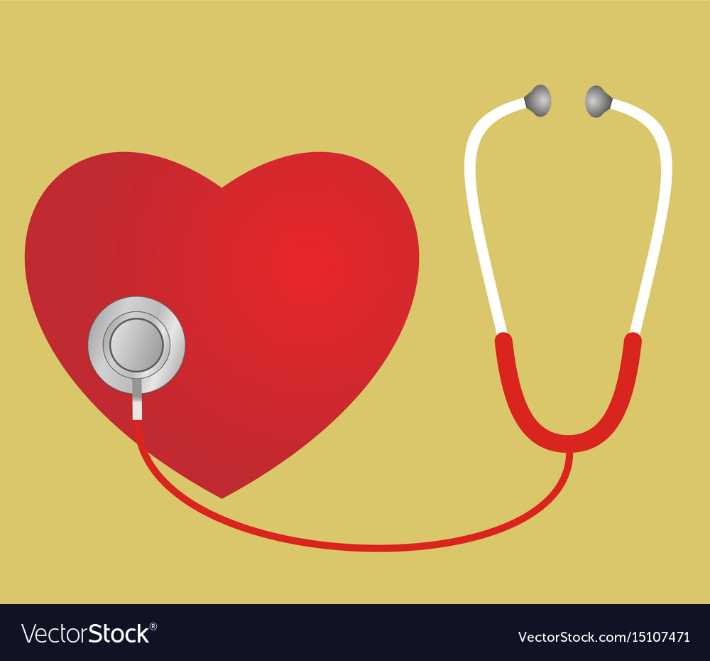 Red heart and a stethoscope