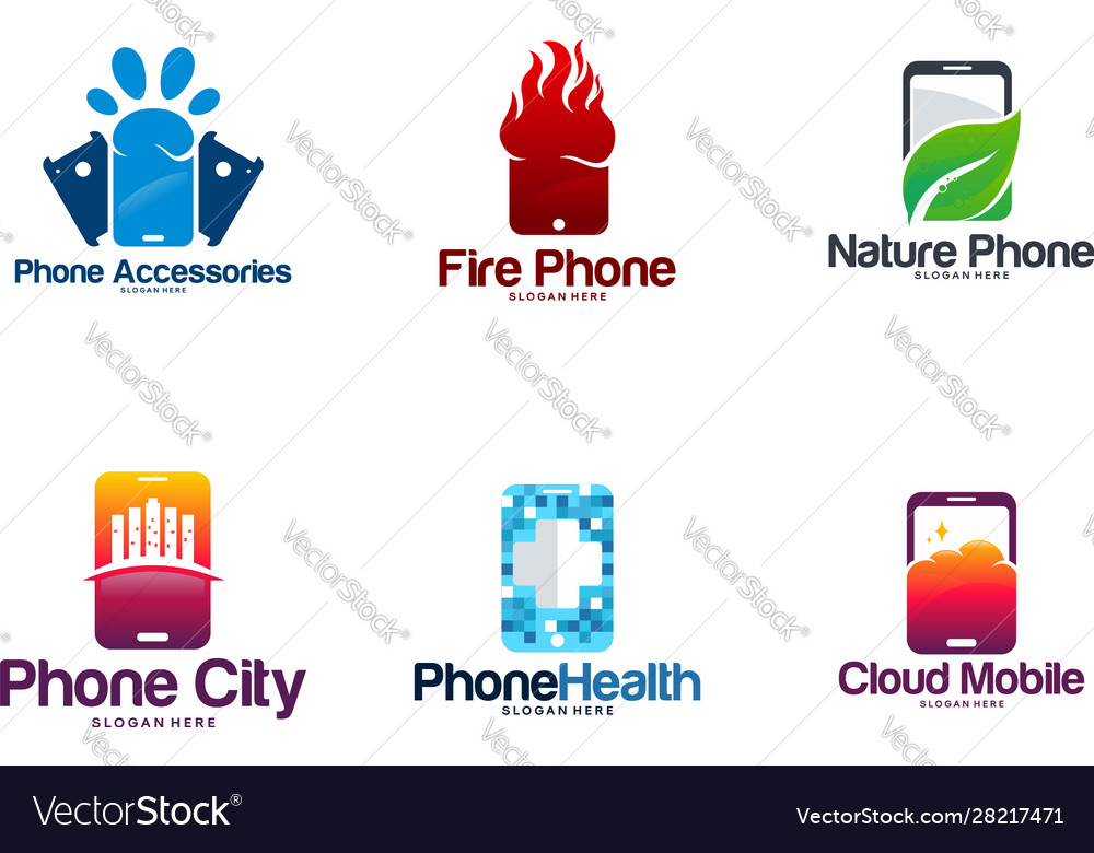 Set phone logo designs concept