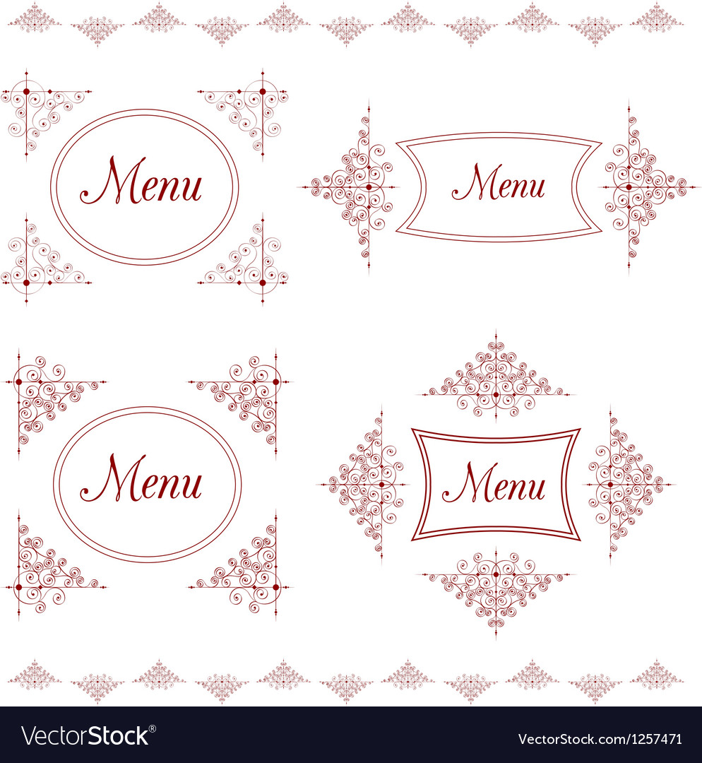 Vintage background for menu with tracery elements