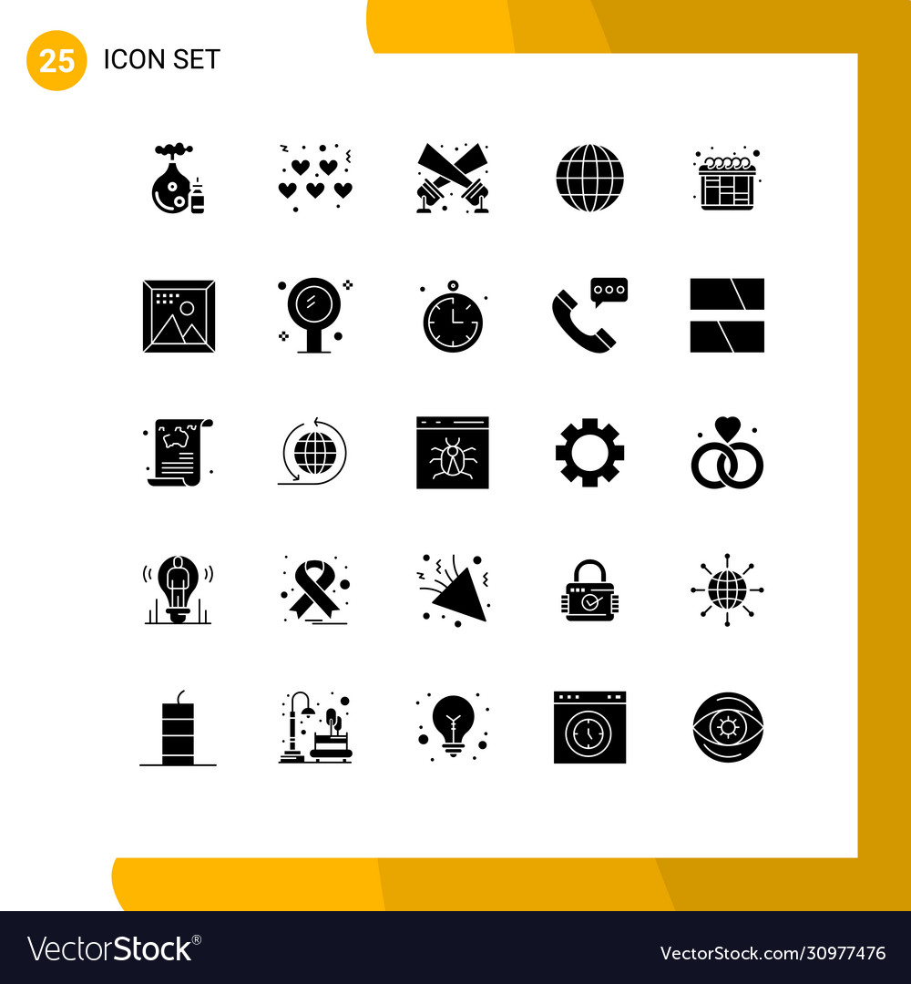 25 user interface solid glyph pack modern