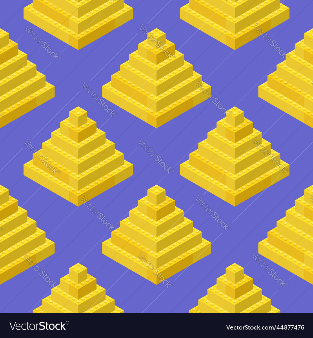 A pattern of golden pyramids assembled from