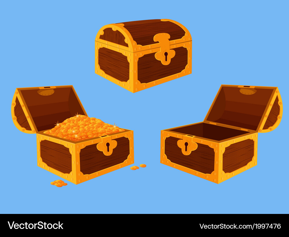 Antique chest set Royalty Free Vector Image - VectorStock