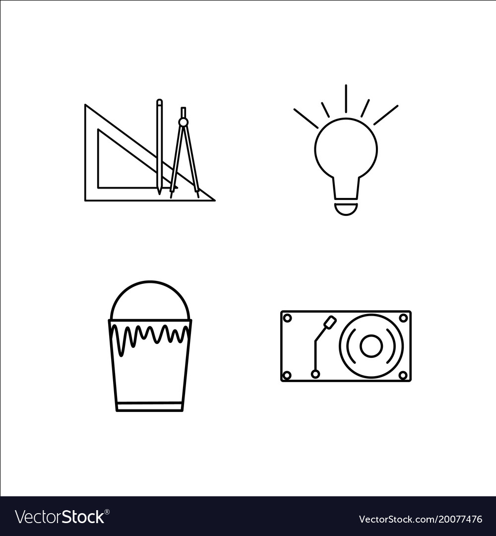 Design and studio simple linear icon setsimple