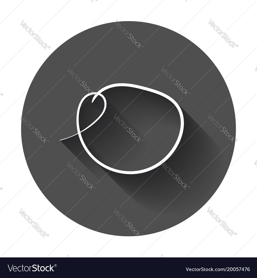 Hand drawn scribble circle element with long