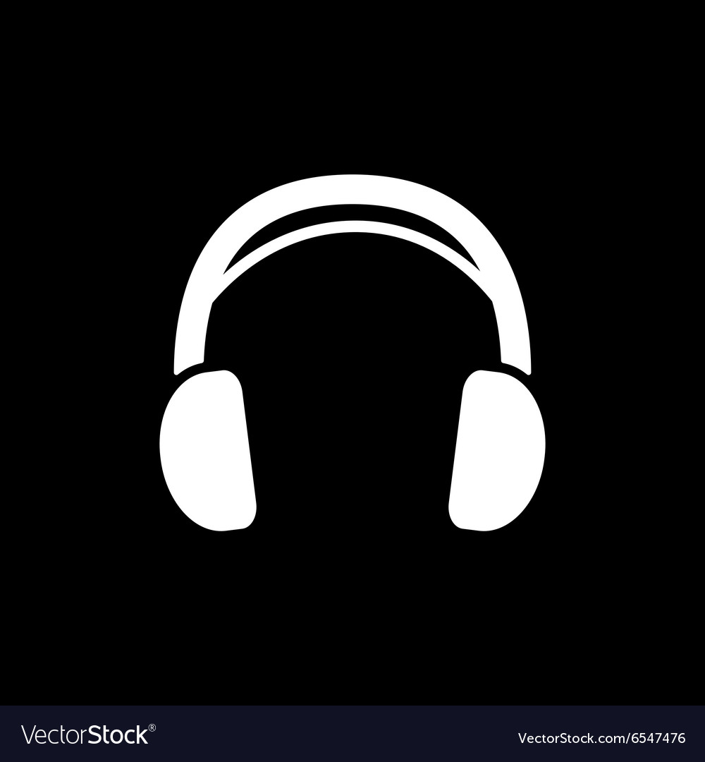 Headphone icon sound symbol flat