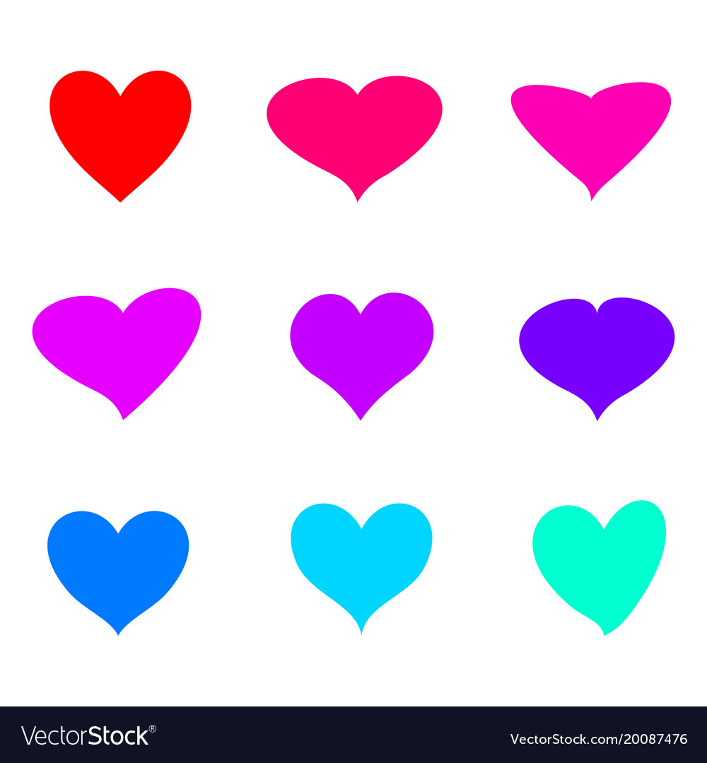 Hearts of different colors valentines day