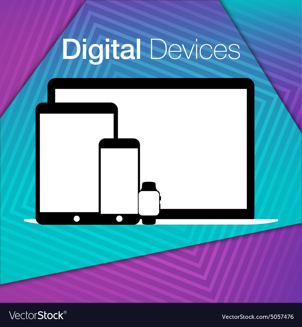 Modern digital devices sets geometric background Vector Image