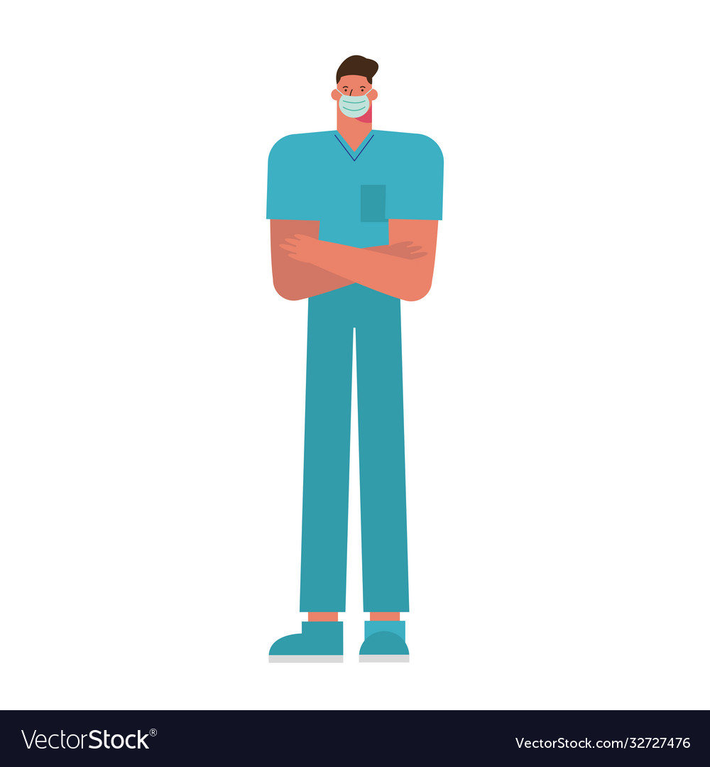 Professional surgeon wearing medical mask