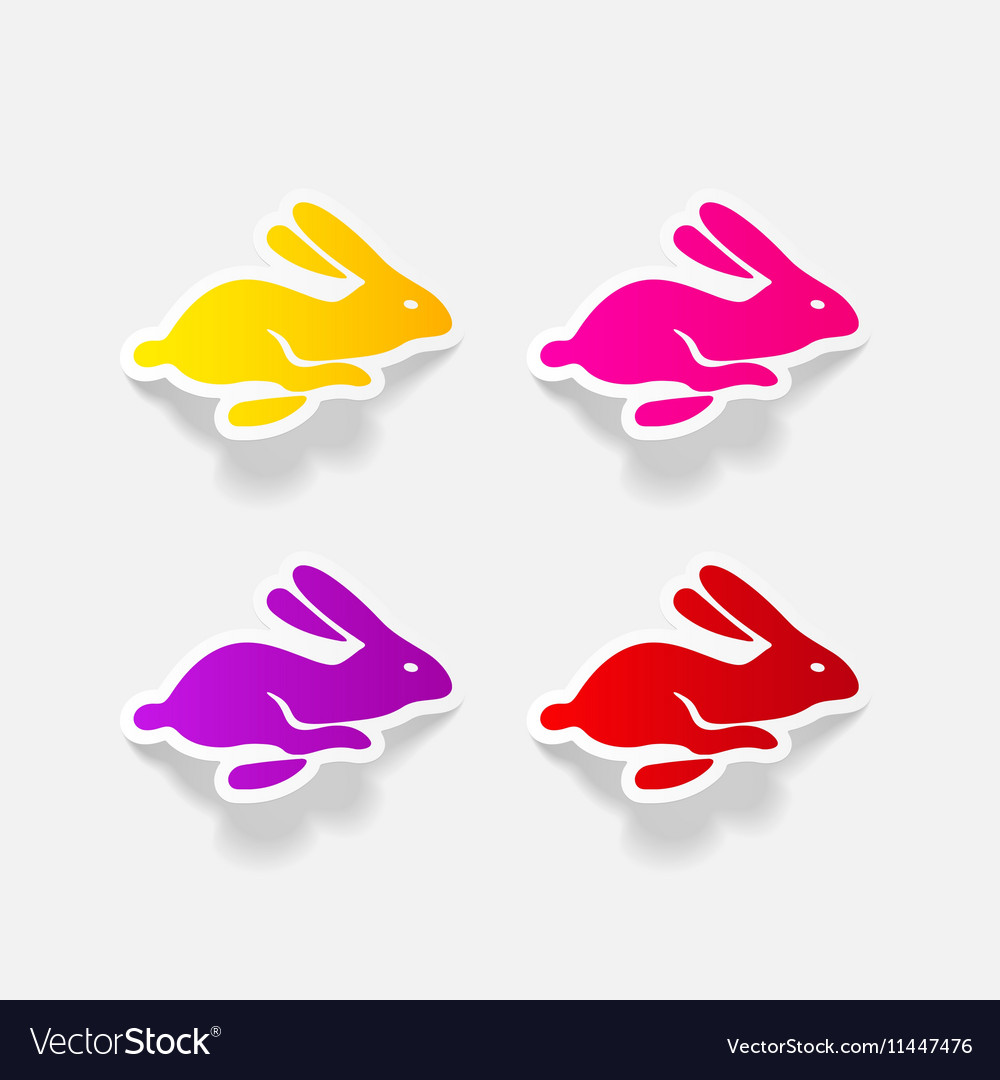 Realistic design element easter rabbit