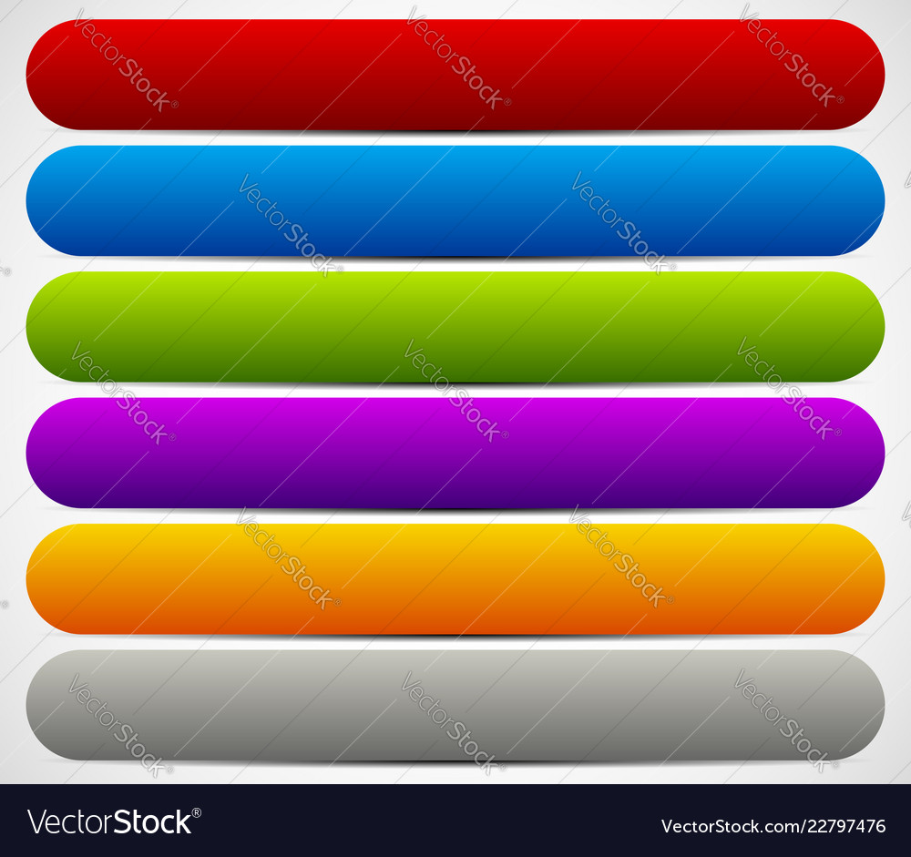 Set of blank rounded horizontal button banner