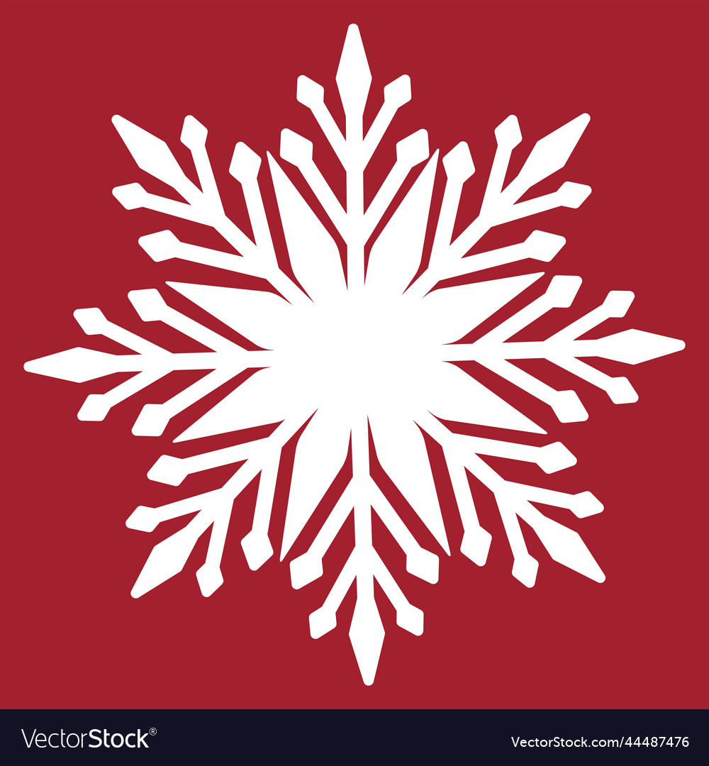 Snowflake icon on red background Vector Image Snowflake icon on red background