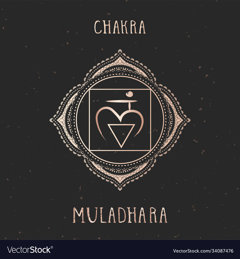 Symbol chakra muladhara Royalty Free Vector Image