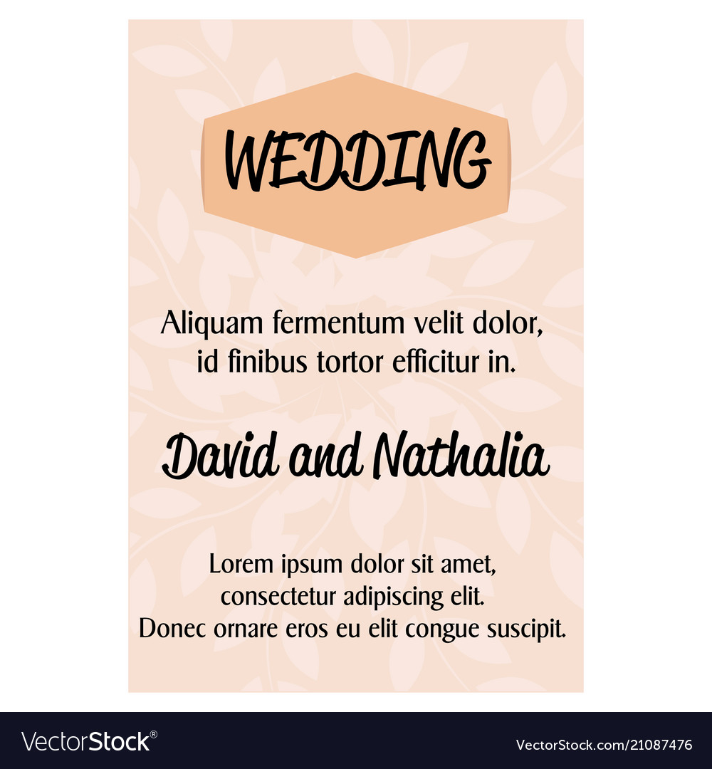 Wedding invitation card