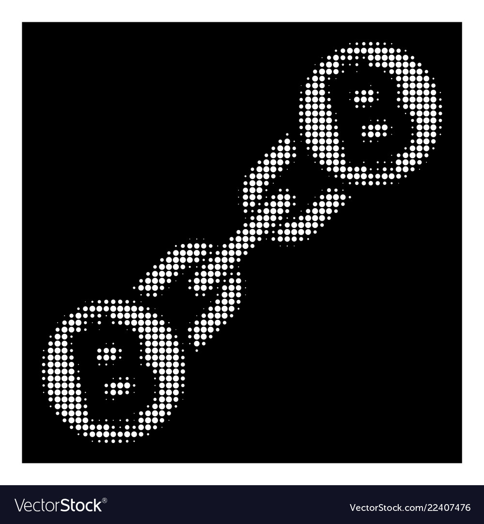 White halftone bitcoin blockchain icon vector image White halftone bitcoin blockchain icon