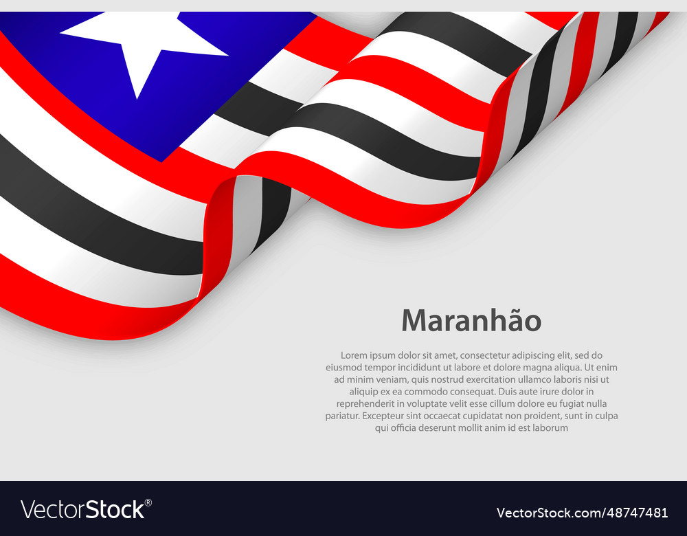 3d ribbon with flag maranhao brazilian state Vector Image